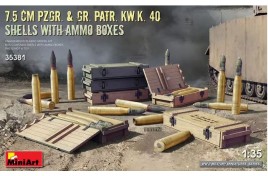 1/35 MiniArt 7.5cm PzGr. & Gr. KwK 40 Shells w/ Ammo Boxes